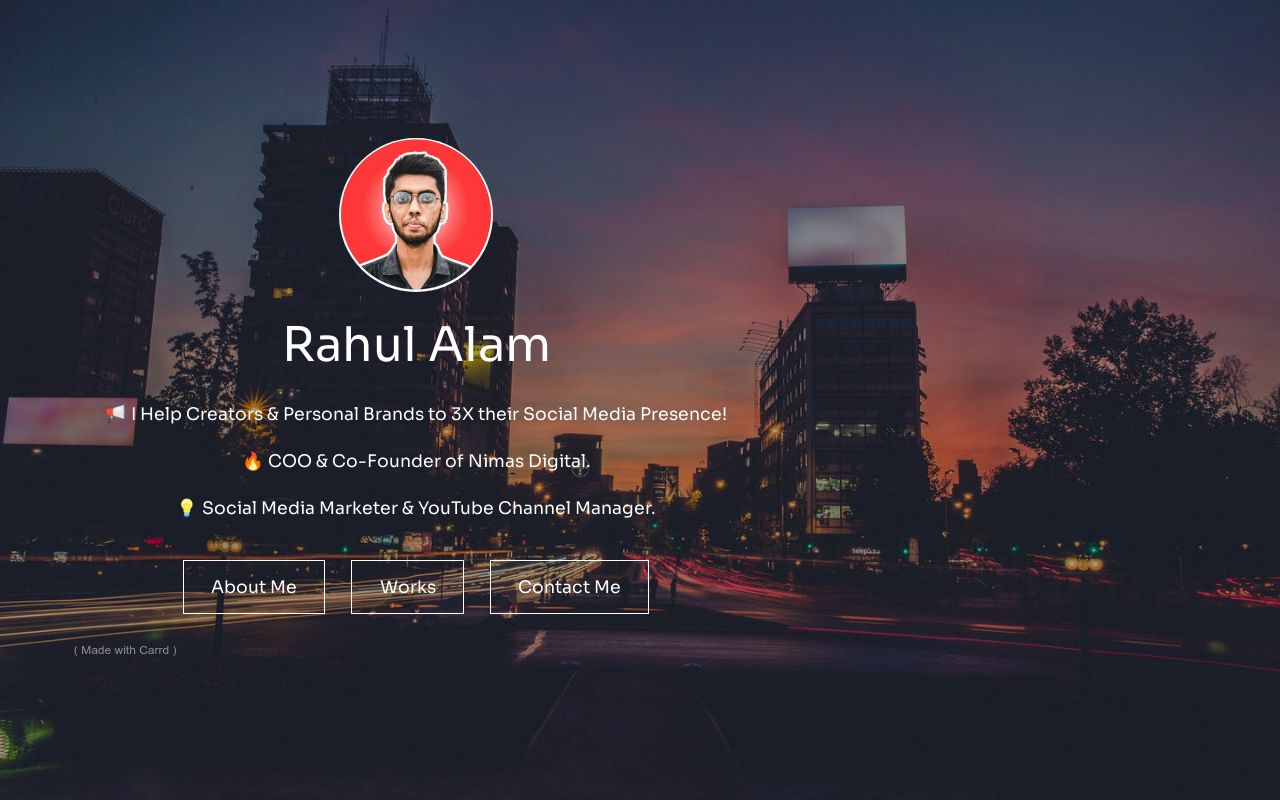 Carrd profile picture for @rahulalam